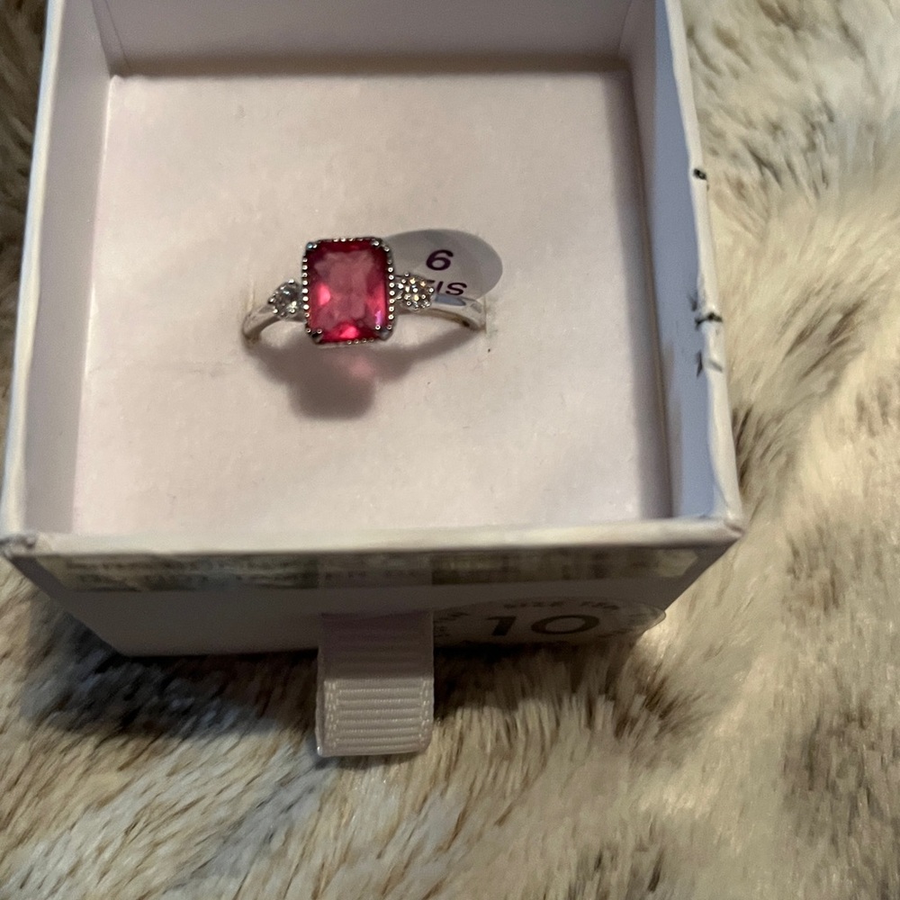Pink Gemstone Silver Ring